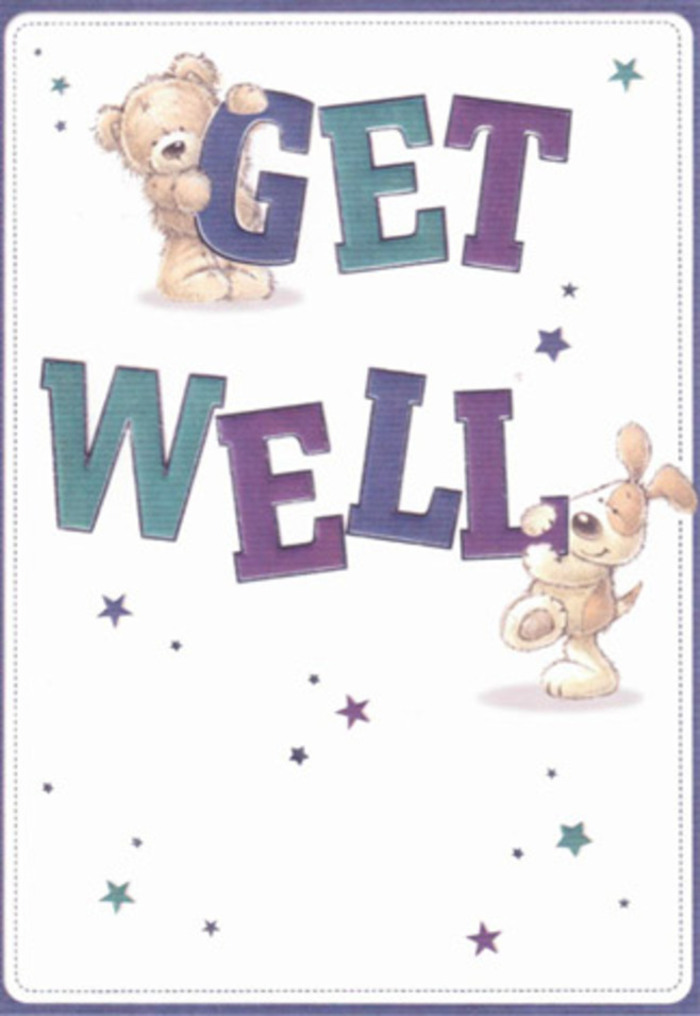 This delightful get well card captures a heartening moment between two playful companions-a bear and a floppy-eared puppy-evoking the welcoming charm of Wapping's riverside community. The bear clasps the top of the bold, cheerful 'GET', while the puppy gently balances against the robust 'WELL', their fur illustrated so tenderly that the texture seems almost real, inviting a comforting virtual embrace. Light sparkles from the cascade of stylized stars that float around them, rendered in watery blues and purples reminiscent of nearby Wapping Gardens at dusk-each star a small wish sent drifting toward brighter days. The letters themselves rise proudly from the creamy backdrop, shaded in hues that hint at the calming ebb and flow of the Thames, infusing the composition with hope and tranquility. There's a tangible sense of care in every brushstroke, akin to the attention I give when arranging a bouquet intended to heal and uplift. The artwork's light, clean backdrop evokes the sense of a fresh, peaceful morning by the water, creating quiet space for hope and optimism. Whether shared within a thoughtful delivery from Flowers Wapping or given by hand on Wapping's historic lanes, this card feels like a gentle promise of kindness, support, and brighter tomorrows.